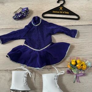 American Girl Purple and White ice skating’s Costume set.